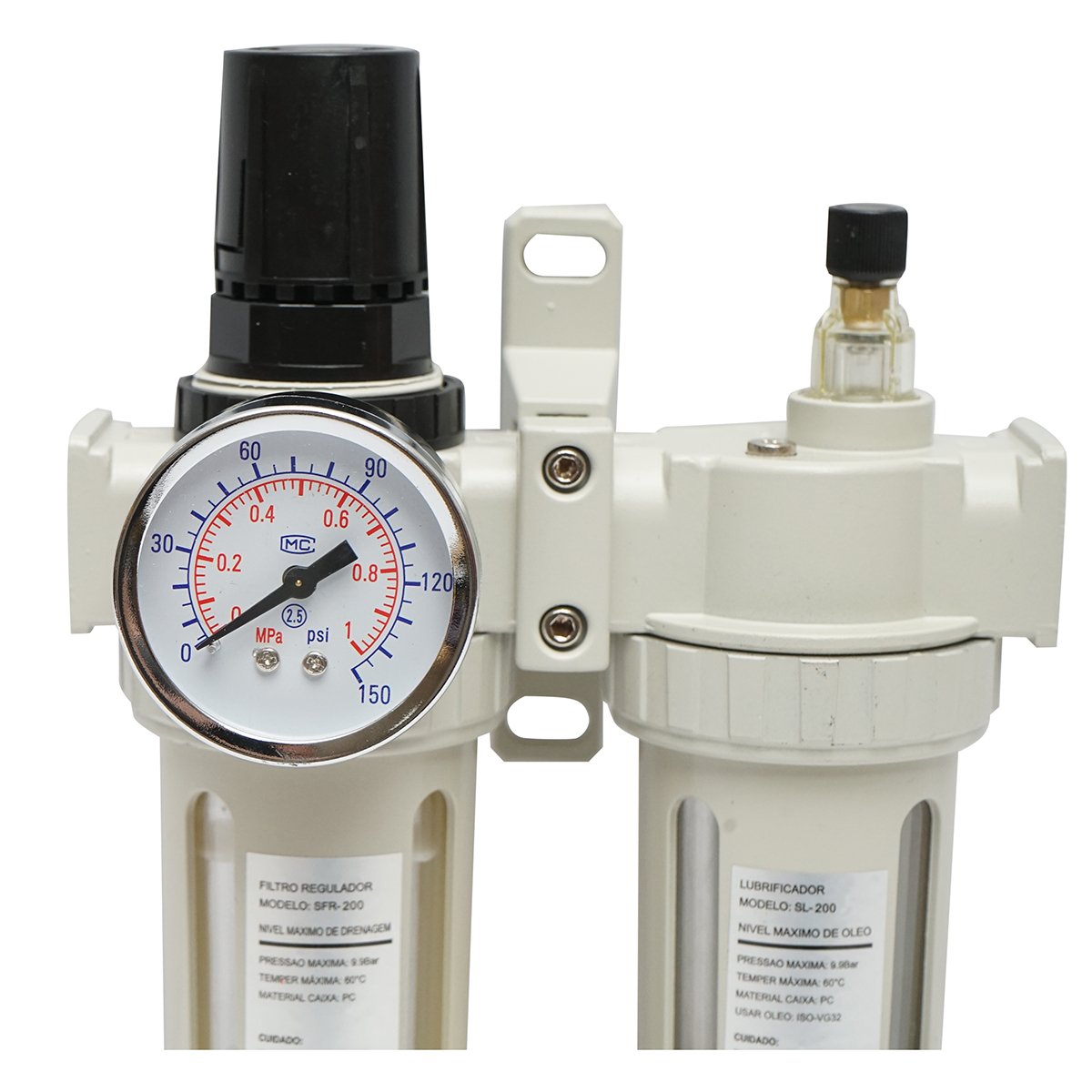Filtru aer si ungator cu regulator de presiune max. 1 MPa, racord 1/2